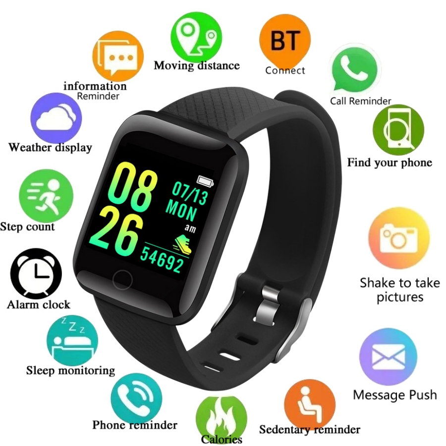 Watch Smart Y68 - สมาร์ทวอท์ชมัลติฟังก์ชั่นสำหรับผู้ชายผู้หญิงเด็กและผู้หญิงข้อความเตือนควบคุมเพลง D13แคลอรี่บันได116บวก