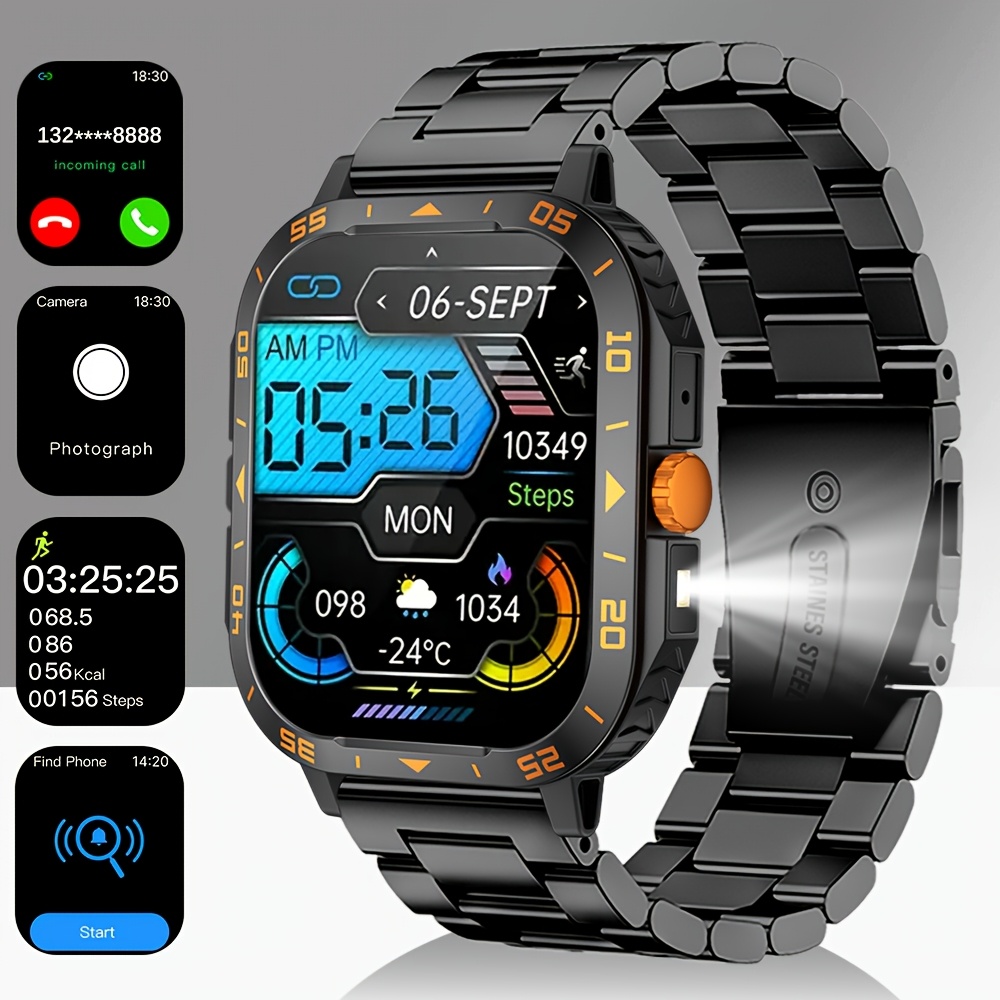 Smartwatch Premium Watches For Men - สมาร์ทวอทช์ระดับพรีเมียม พร้อมโหมดกีฬาหลากหลาย/การแจ้งเตือนการโทร/การแจ้งเตือนข้อความ/การควบคุมเพลง และอื่นๆ