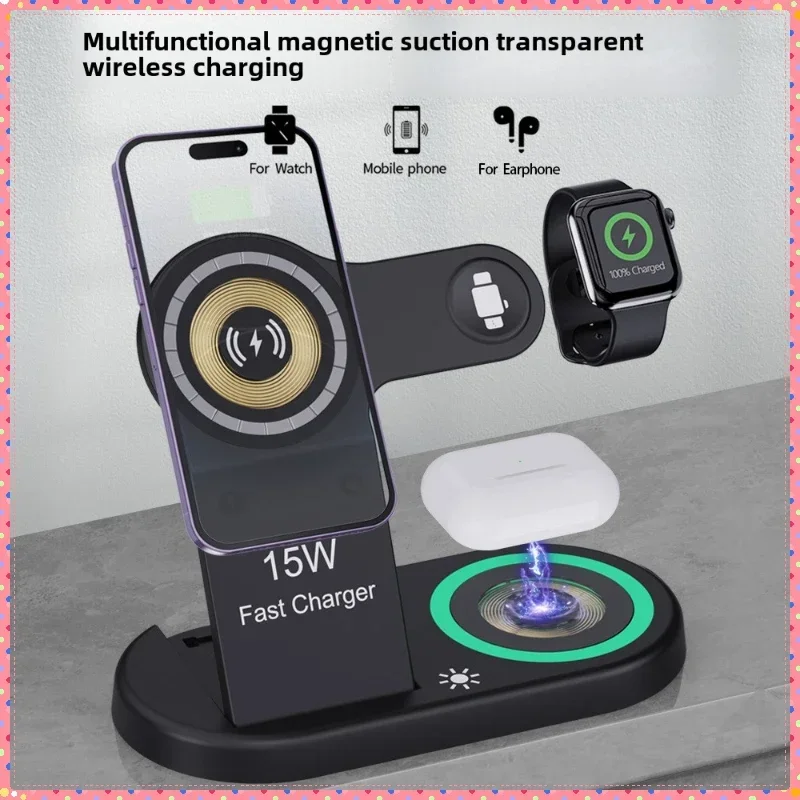 Watch 7 Smartwatch Iphone - แท่นชาร์จไร้สายแบบเร็ว 15W 3 in 1 แบบพับได้