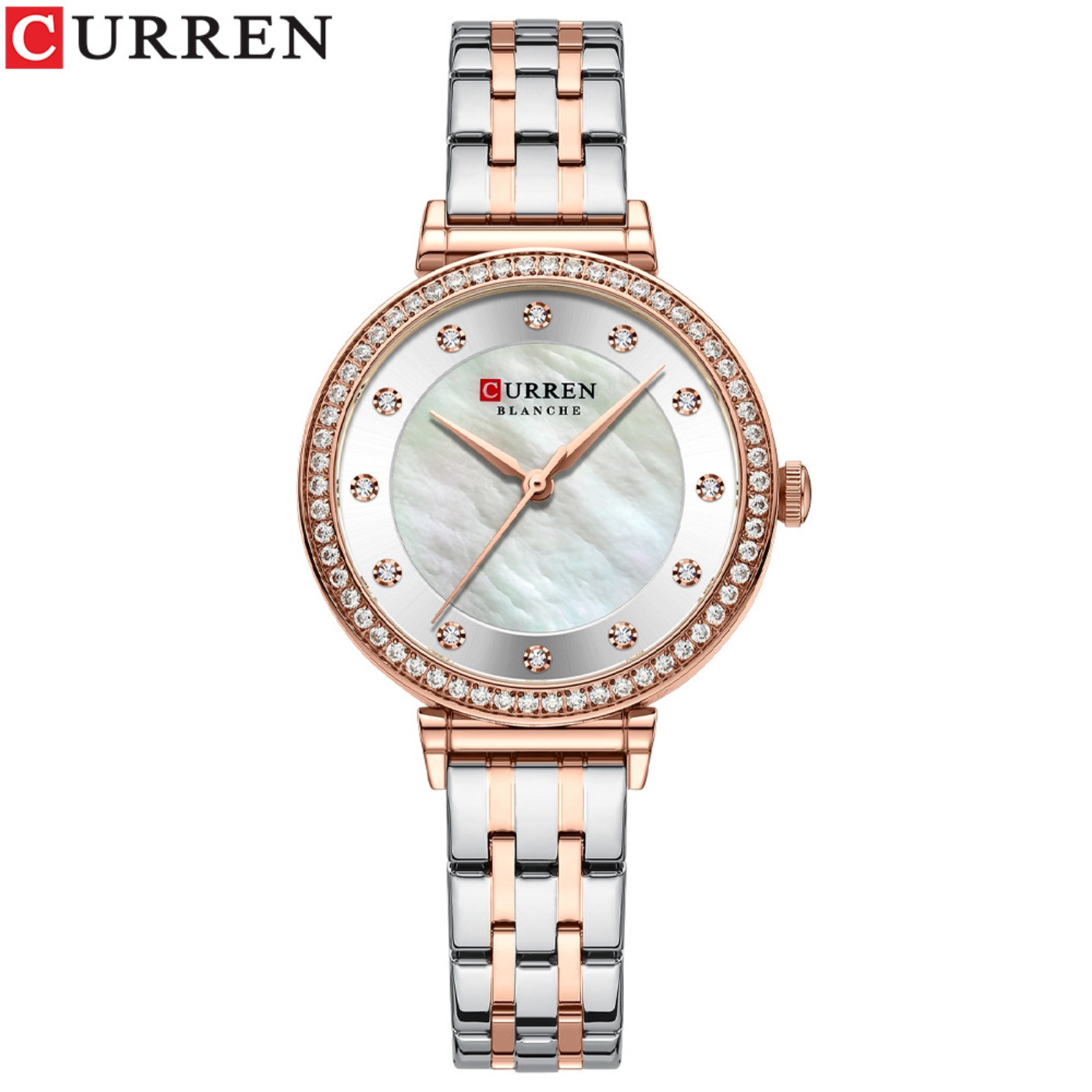 Ladies Fashion Watch - CURREN แบรนด์ชั้นนำสุภาพสตรีแฟชั่นนาฬิกาควอทซ์สแตนเลสคลาสสิกหรูหราเพชรนาฬิกากันน้ำสุภาพสตรีนาฬิกาเรโลจ มูเยร์