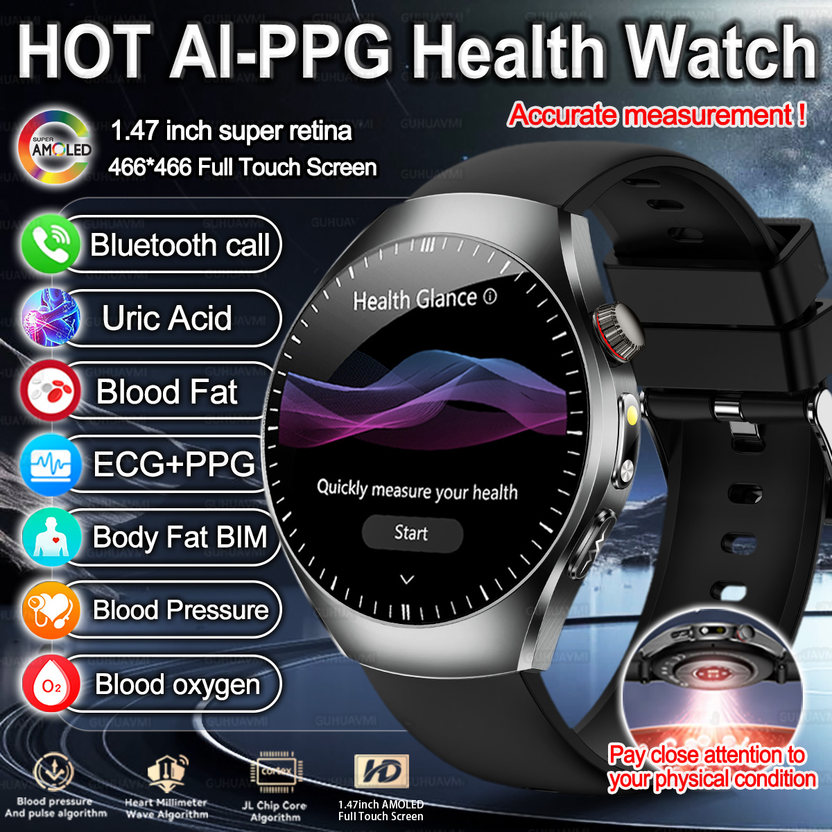 Smartwatch Watches For Women Branded - นาฬิกาอัจฉริยะรุ่นใหม่ ปี 2026 อัพเกรดตรวจสุขภาพ ECG ไขมันในเลือด