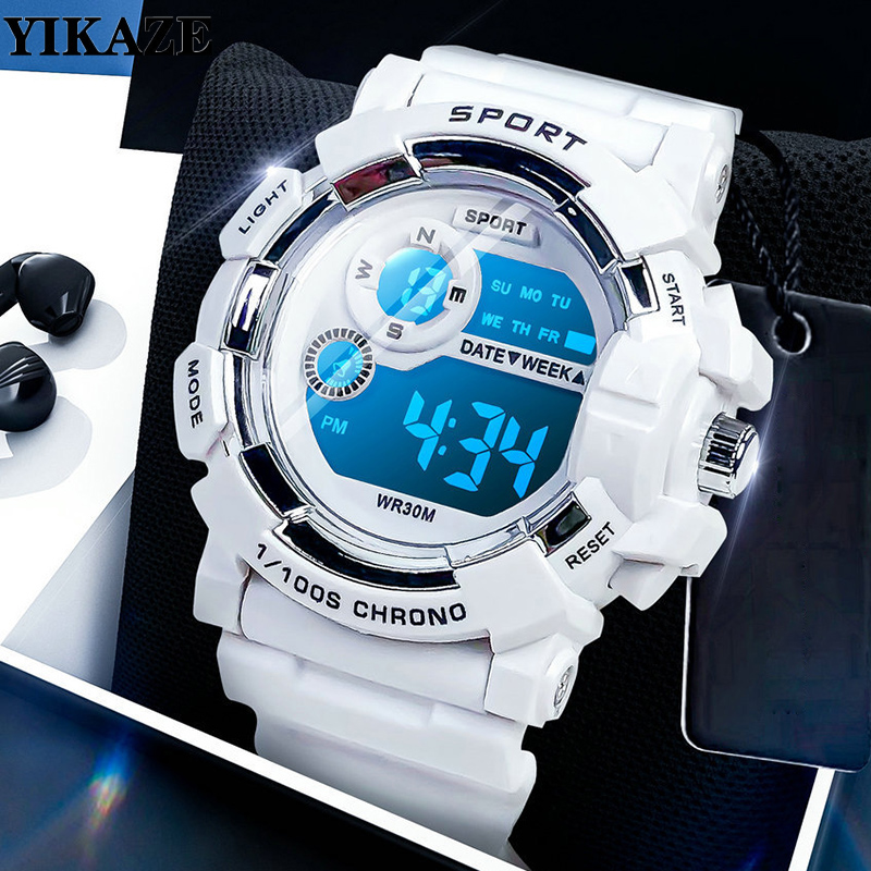 Smartwatch Digital Watches For Kid Boy With Alarm - YIKAZE นาฬิกาเด็กแฟชั่นนาฬิกาปลุกกันน้ําส่องสว่างนาฬิกาเด็กชายและเด็กหญิงนักเรียนสมาร์ทนาฬิกาอิเล็กทรอนิกส์ของขวัญ