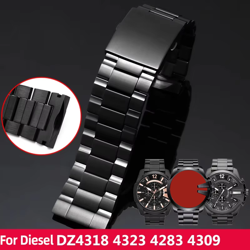Diesel Watches Smartwatch - สาย DZ4323 DZ4318ดีเซลสำหรับผู้ชายสายนาฬิกาข้อมือสเตนเลสสตีล DZ4283 DZ4309ขนาด26มม.