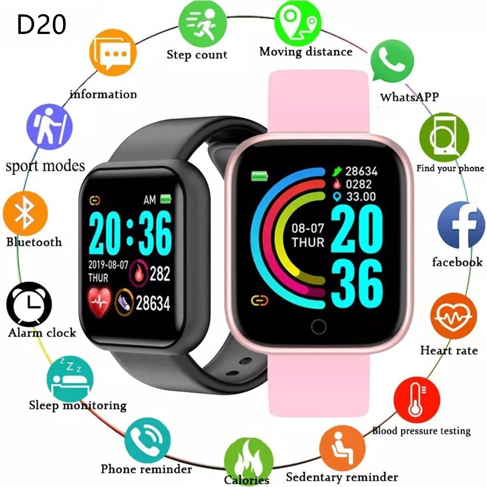 Watch Smart Y68 - D20 Y68สมาร์ทนาฬิกาอิเล็กทรอนิกส์กีฬา Smartwatch Fitness Tracker สำหรับ