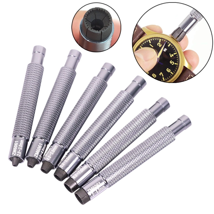 Watch Crown Pusher - เครื่องมือไขลานสำหรับนาฬิกาไขลานแบบแมนนวล ขนาด 2-8 มม. สำหรับซ่อมนาฬิกา ทำจากโลหะ