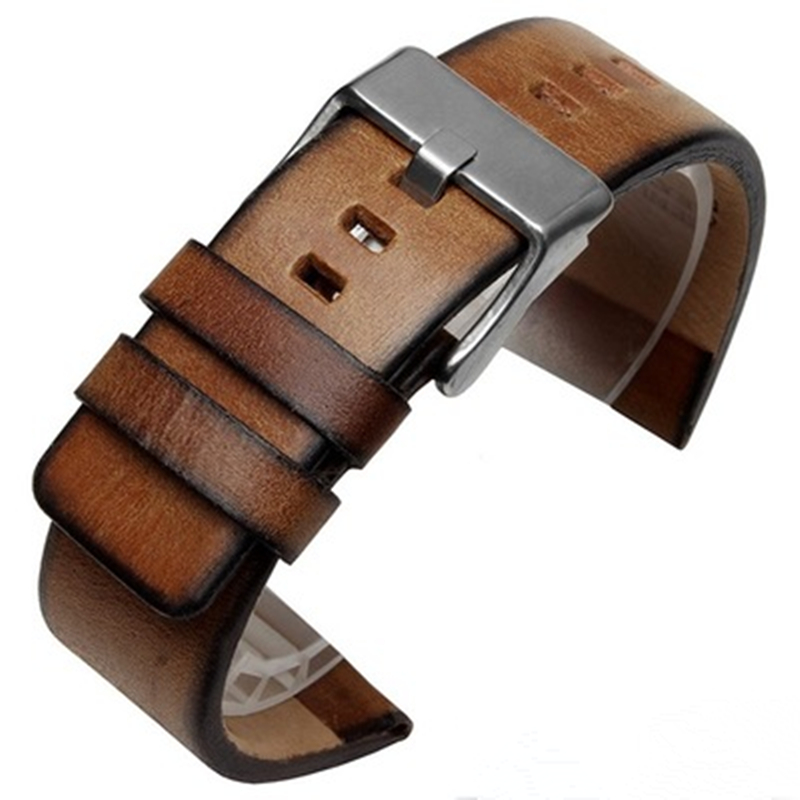 Diesel Watches Smartwatch - สายนาฬิกาหนังแท้สไตล์วินเทจสำหรับ DZ4343ดีเซล DZ4323สายนาฬิกา DZT2002 DZ7406 22mm