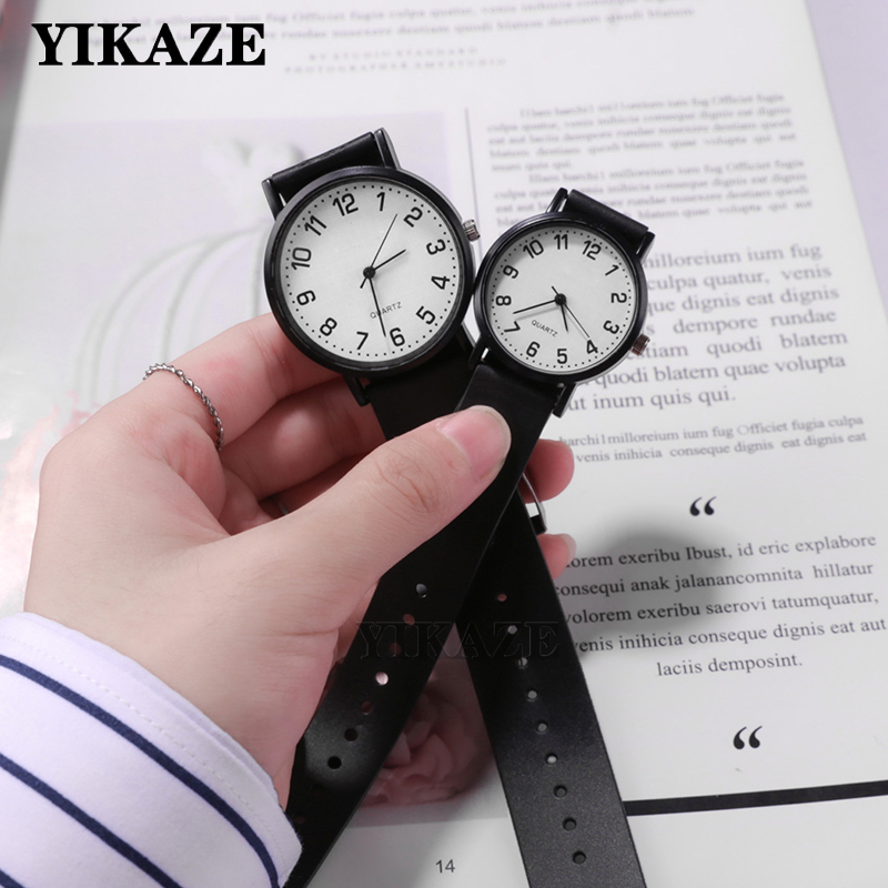 Minimalist Thin Watch - Yikaze นาฬิกาข้อมือผู้หญิงสีดำเรียบง่ายสีขาวควอตซ์นาฬิกาข้อมือนาฬิกาสายรัดซิลิโคนหน้าปัดใหญ่นาฬิกาดีไซน์เรียบง่ายสำหรับผู้หญิง