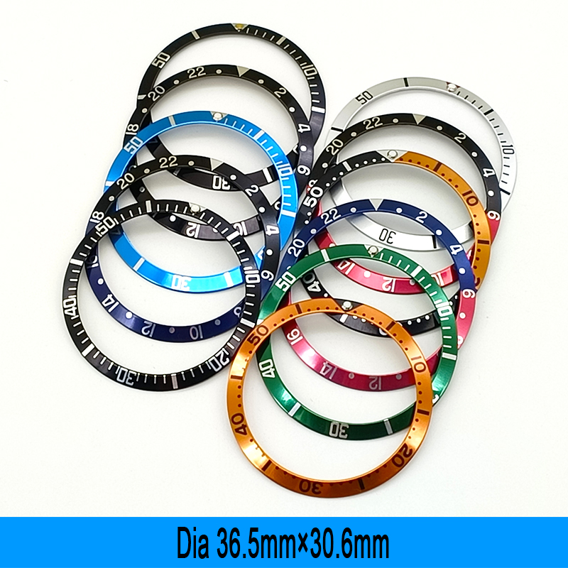 Watch Bezel Insert - 36.5 มม.* 30.6 มม.แหวนอลูมิเนียมนาฬิกา BEZEL แทรก