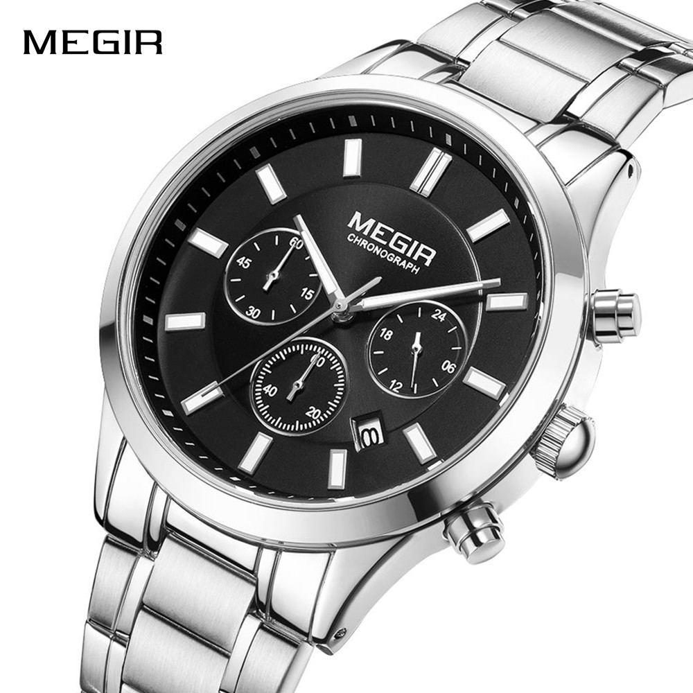Smartwatch Watches Brands For Men - นาฬิกาข้อมือผู้ชายแฟชั่นแบรนด์ MEGIR ระบบควอตซ์ โครโนกราฟ เรืองแสง กันน้ำ