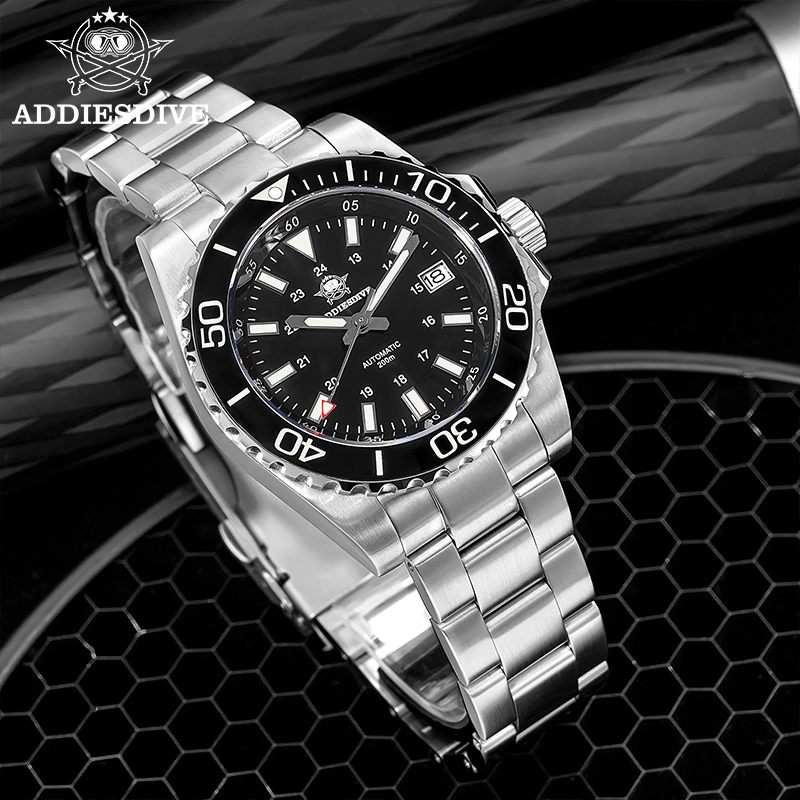 Watch Bezel Insert - ADDIESDIVE นาฬิกาผู้ชาย 8215 Mechanical Sapphire Luminous