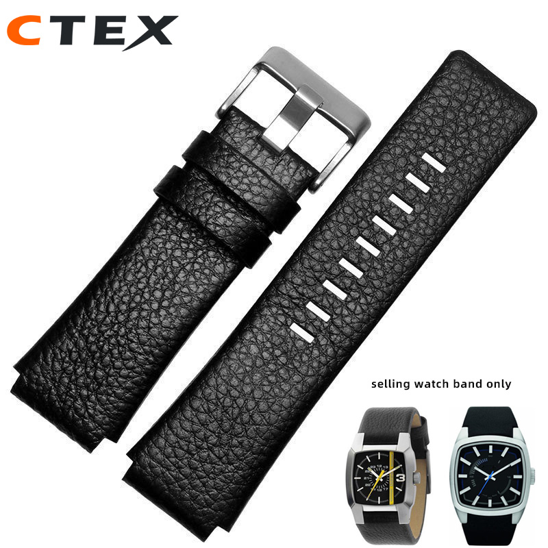 Diesel Watches Smartwatch - สายนาฬิกาข้อมือแบบนูนสำหรับ DZ1089ดีเซลสาย DZ1132 DZ1123สายนาฬิกาแบบเปลี่ยนได้30X22mm สีดำสีน้ำตาลสีขาว