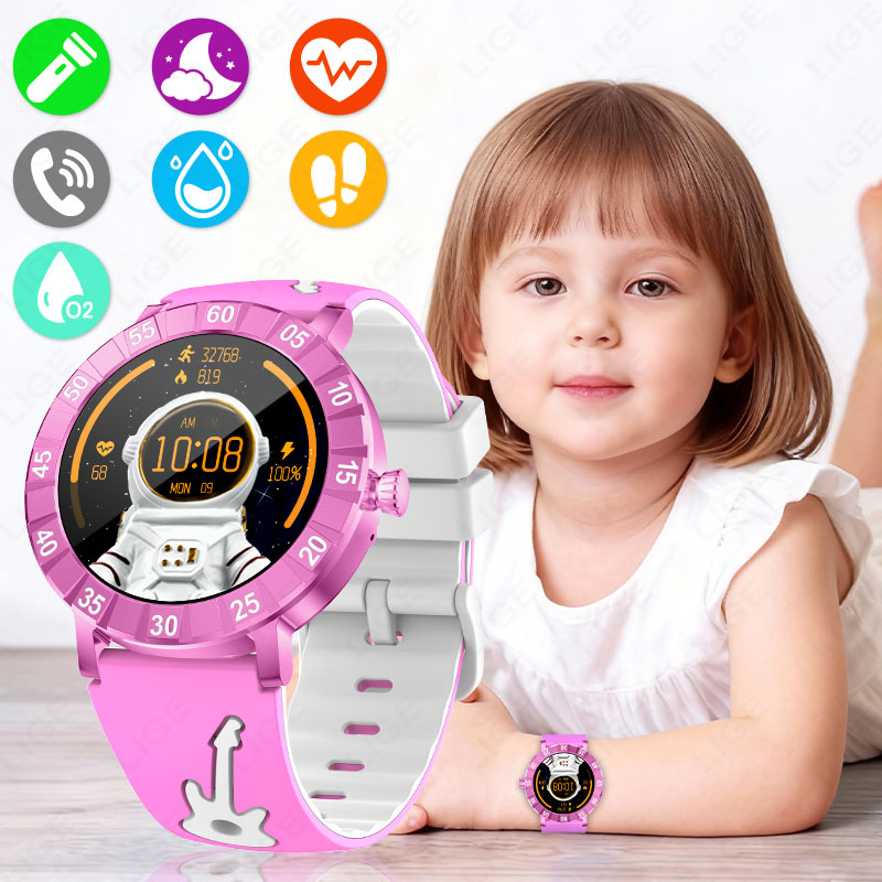 Smartwatch Watches Useful Gift For Boys - LIGE นาฬิกาอัจฉริยะสำหรับเด็ก HRV SOS สมาร์ทวอทช์สำหรับเด็กไฟฉาย LED