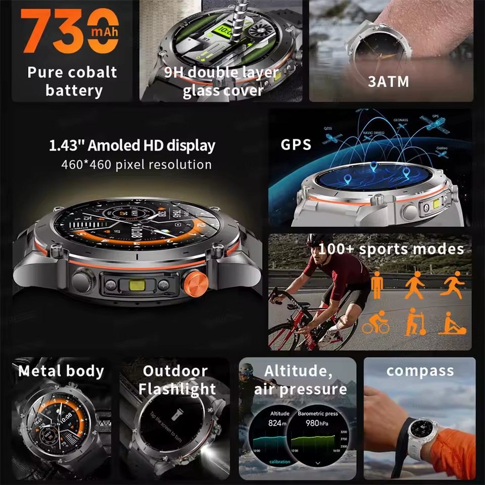 นาฬิกาอัจฉริยะ GUHUAVMI GPS รุ - Smartwatch Watches Brands For Men บทวิจารณ์และราคา