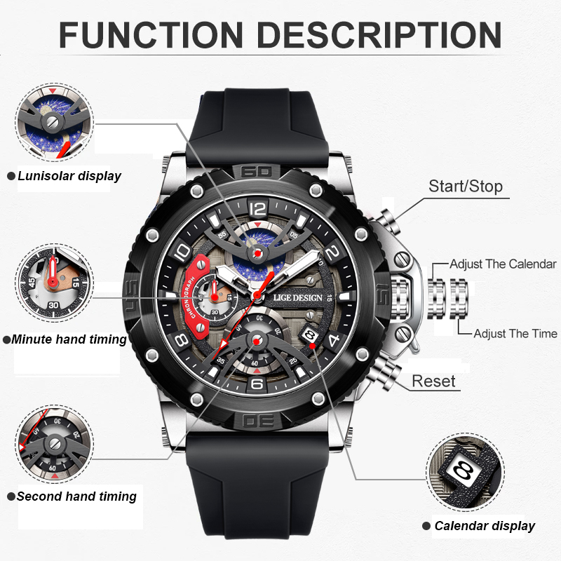 นาฬิกาข้อมือผู้ชาย LIGE แบรนด์ - Smartwatch Watches Brands For Men บทวิจารณ์และราคา