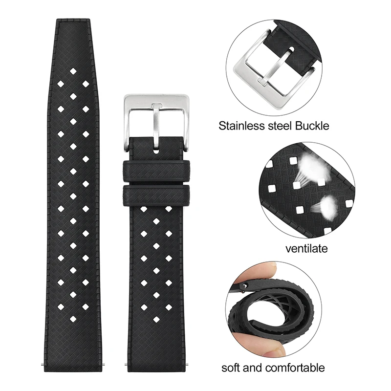 20 มม.22 มม.Tropic ยางสําหรับน - Smartwatch Casio Watches For Men บทวิจารณ์และราคา