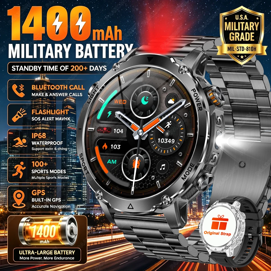แบรนด์+1400mAh แบตเตอรี่ขนาดให - Smartwatch Watches Brands For Men บทวิจารณ์และราคา