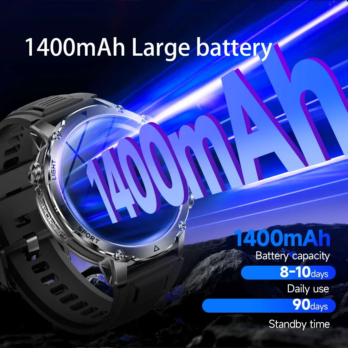 แบรนด์+1400mAh แบตเตอรี่ขนาดให - Smartwatch Watches Brands For Men บทวิจารณ์และราคา