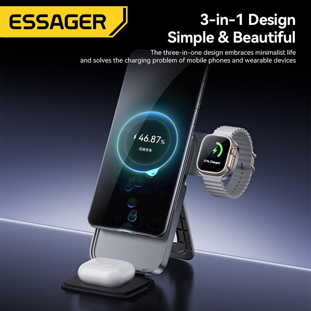 แท่นชาร์จไร้สายพับได้แบบพกพา E - Smartwatch Watches Compatible With Iphone บทวิจารณ์และราคา