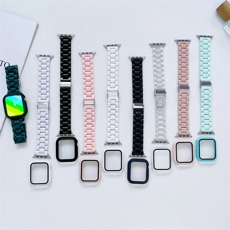 สายนาฬิกา + กรณี + แก้วสําหรับ - Smartwatch Apple Watches For Women บทวิจารณ์และราคา