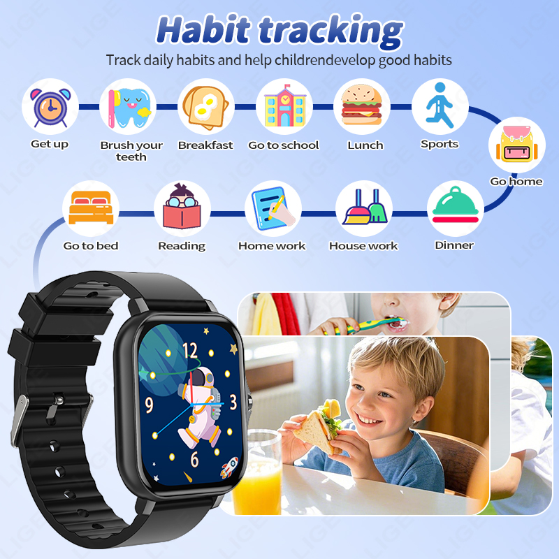 LIGE 2025 Audiobook เด็ก Smart - Smartwatch Digital Watches For Kid Boy With Alarm บทวิจารณ์และราคา