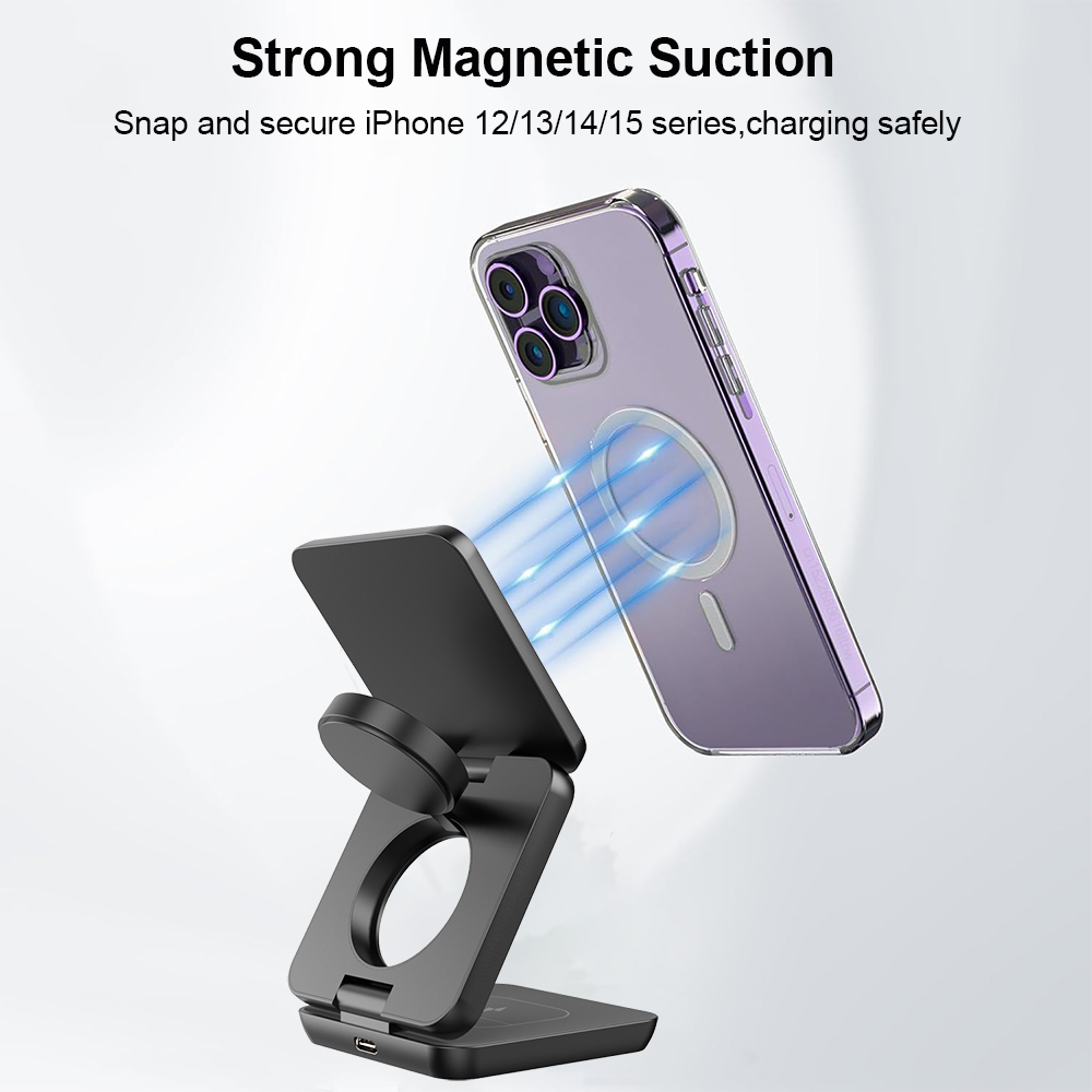 3 ใน 1 แบบพับได้ Magnetic Wire - Smartwatch Watches Compatible With Iphone บทวิจารณ์และราคา