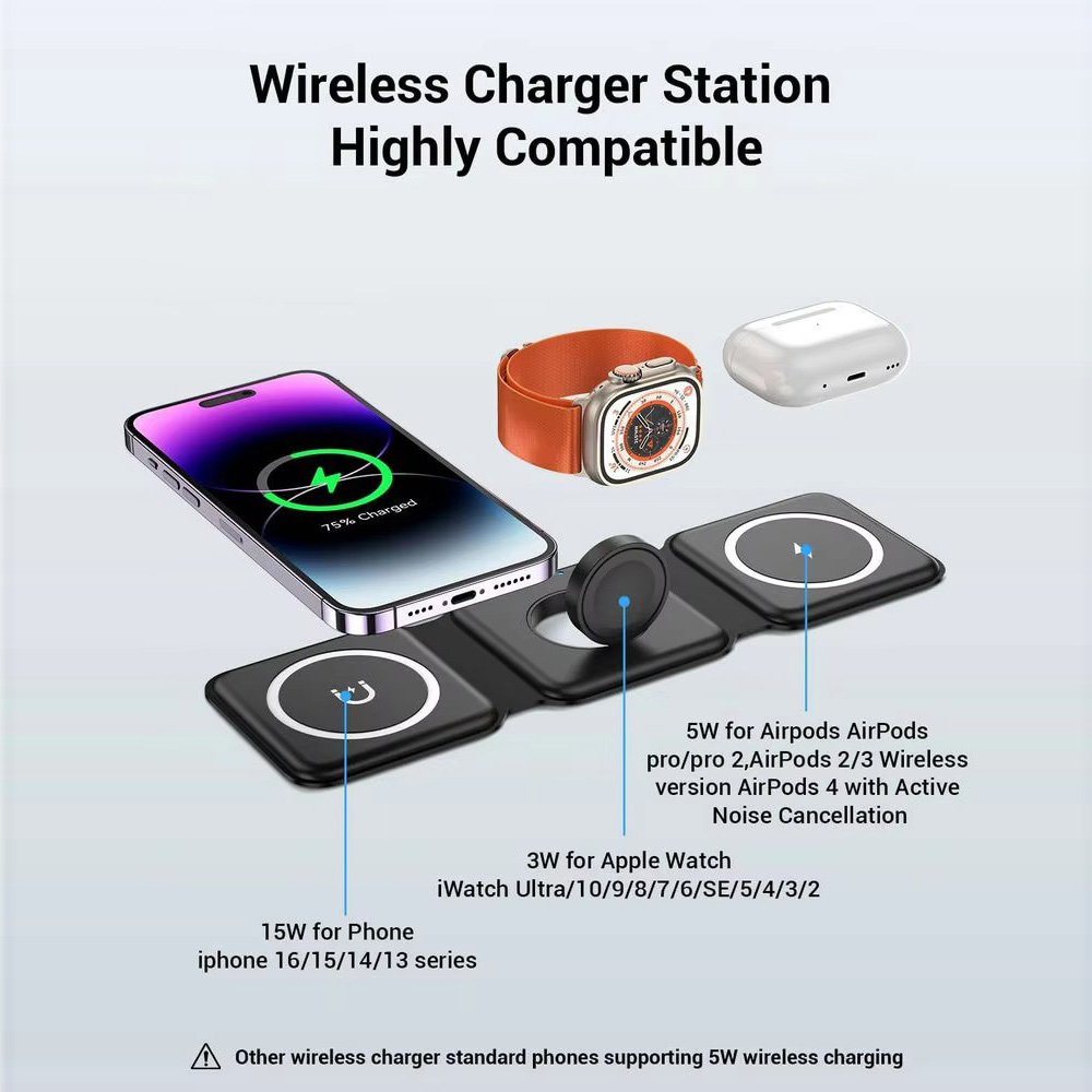 ที่ชาร์จไร้สายแบบพับได้แม่เหล็ - Smartwatch Watches Compatible With Iphone บทวิจารณ์และราคา