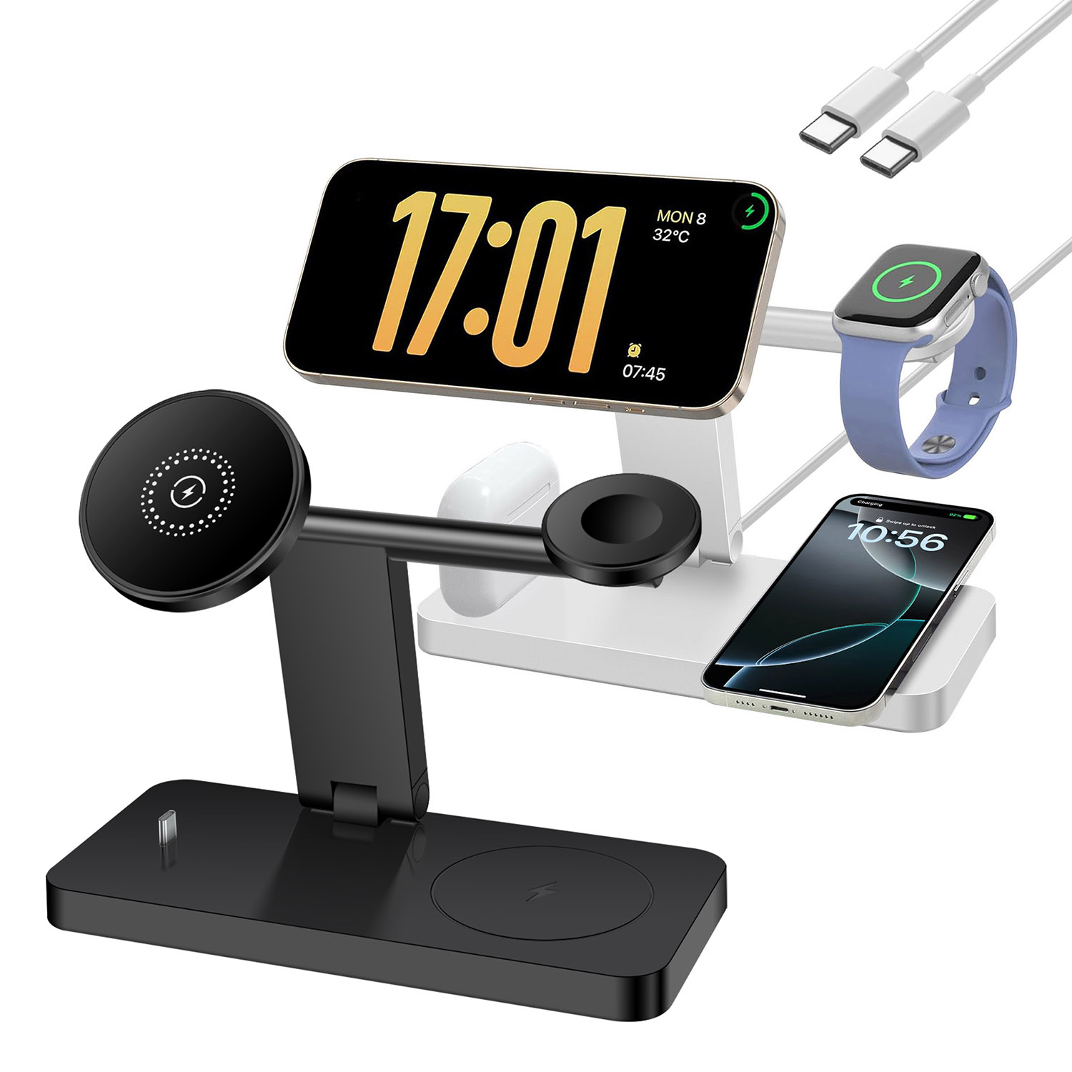 แท่นชาร์จไร้สายแม่เหล็ก 4 in 1 - Smartwatch Watches Compatible With Iphone บทวิจารณ์และราคา