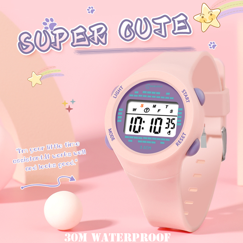 นาฬิกานักศึกษาชายกลางน่ารักสีช - Smartwatch Digital Watches For Kid Boy With Alarm บทวิจารณ์และราคา