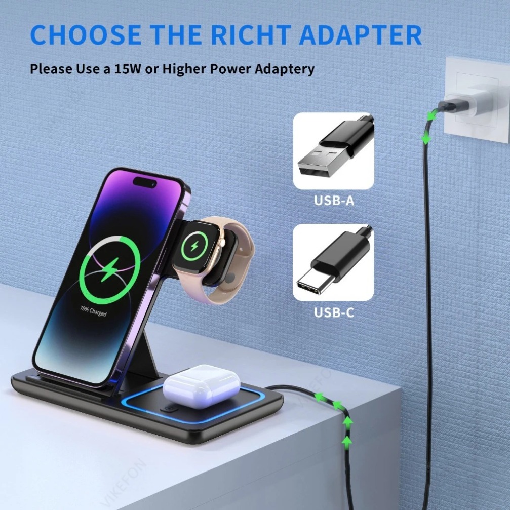 แท่นชาร์จไร้สายแบบพับได้ 3 in  - Smartwatch Watches Compatible With Iphone บทวิจารณ์และราคา