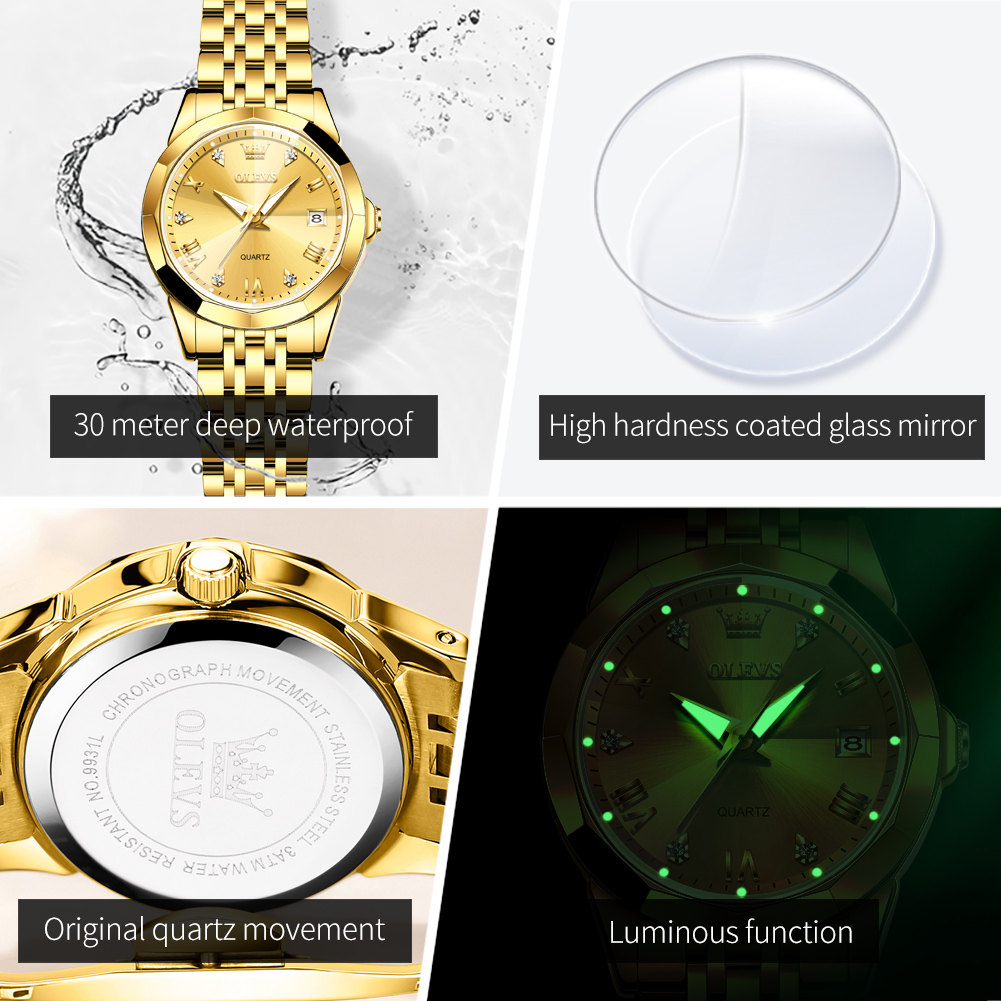 OLEVS แฟชั่นนาฬิกาสีทองสําหรับ - Minimalist Thin Watch บทวิจารณ์และราคา