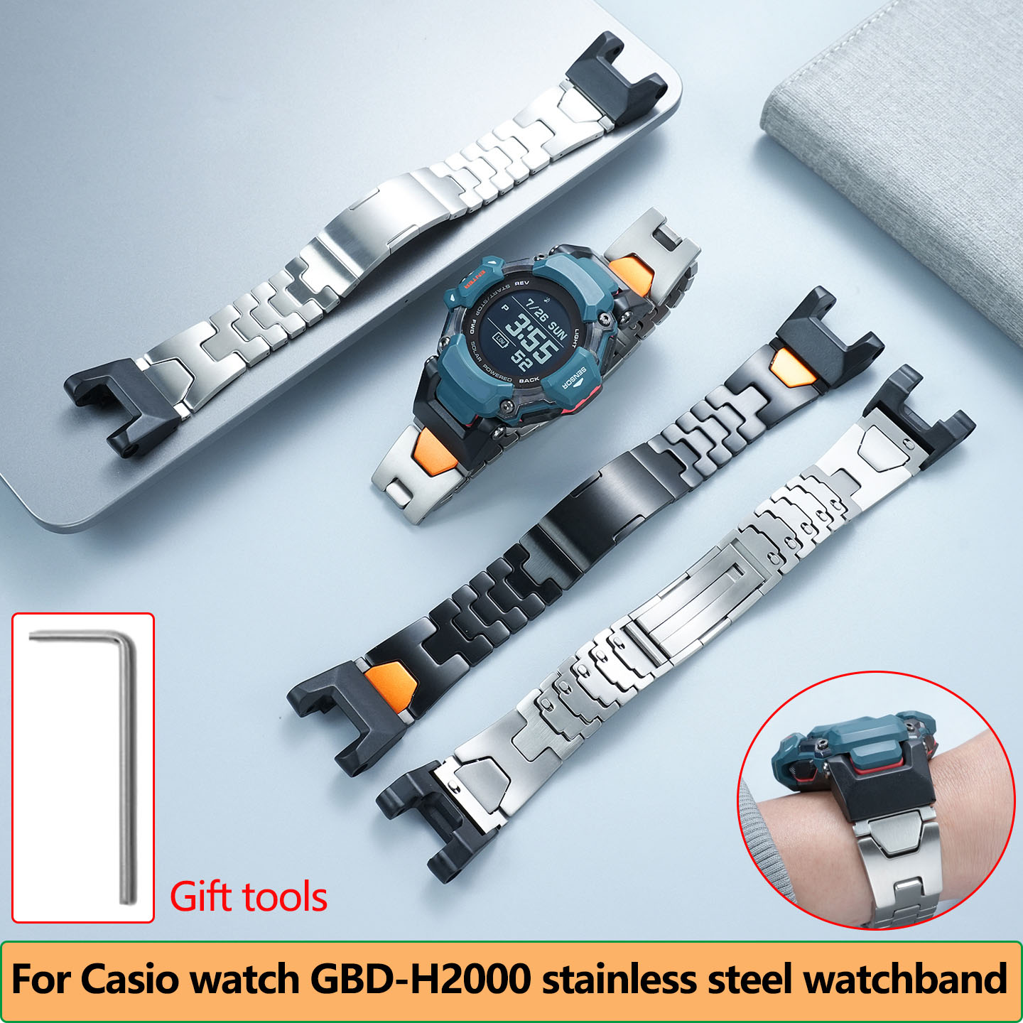 GBD-H2000 สายรัดข้อมือโลหะกันน - Smartwatch Casio Watches For Men บทวิจารณ์และราคา
