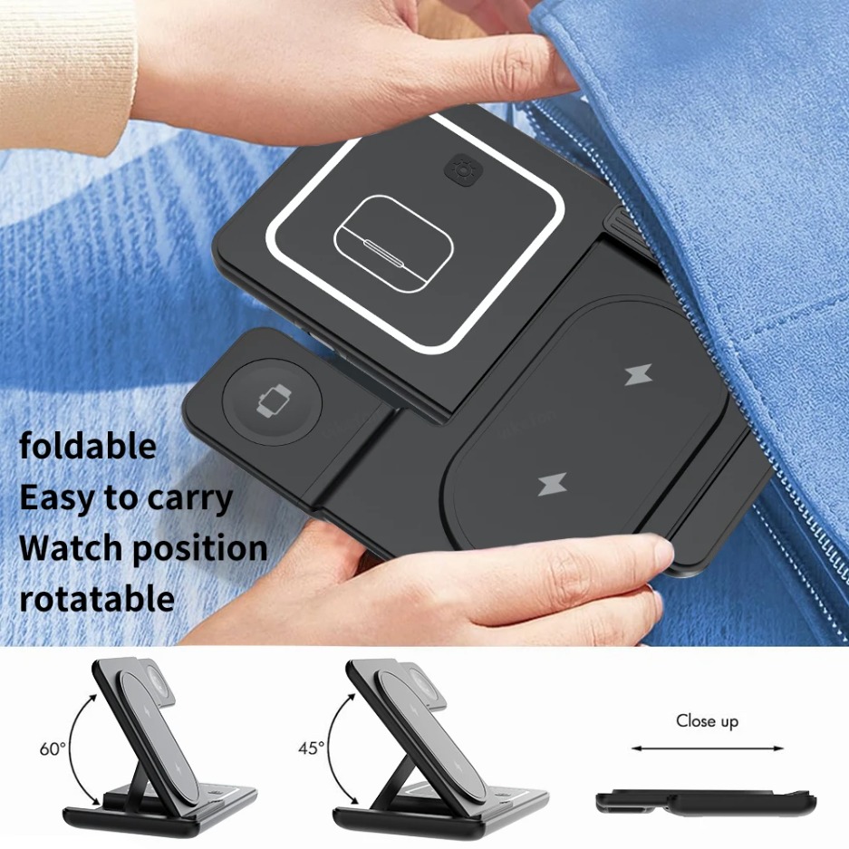 แท่นชาร์จไร้สายแบบพับได้ 3 in  - Smartwatch Watches Compatible With Iphone บทวิจารณ์และราคา