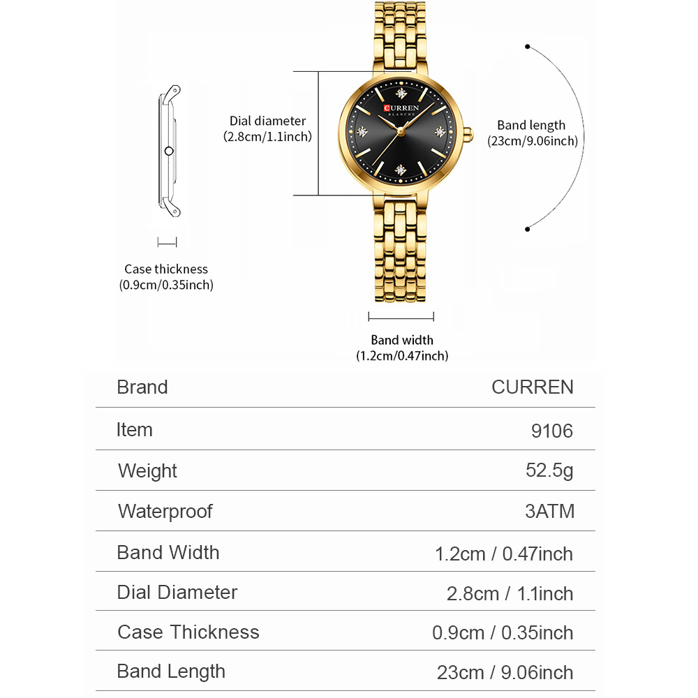 CURREN นาฬิกาข้อมือผู้หญิงสไตล - Minimalist Thin Watch บทวิจารณ์และราคา