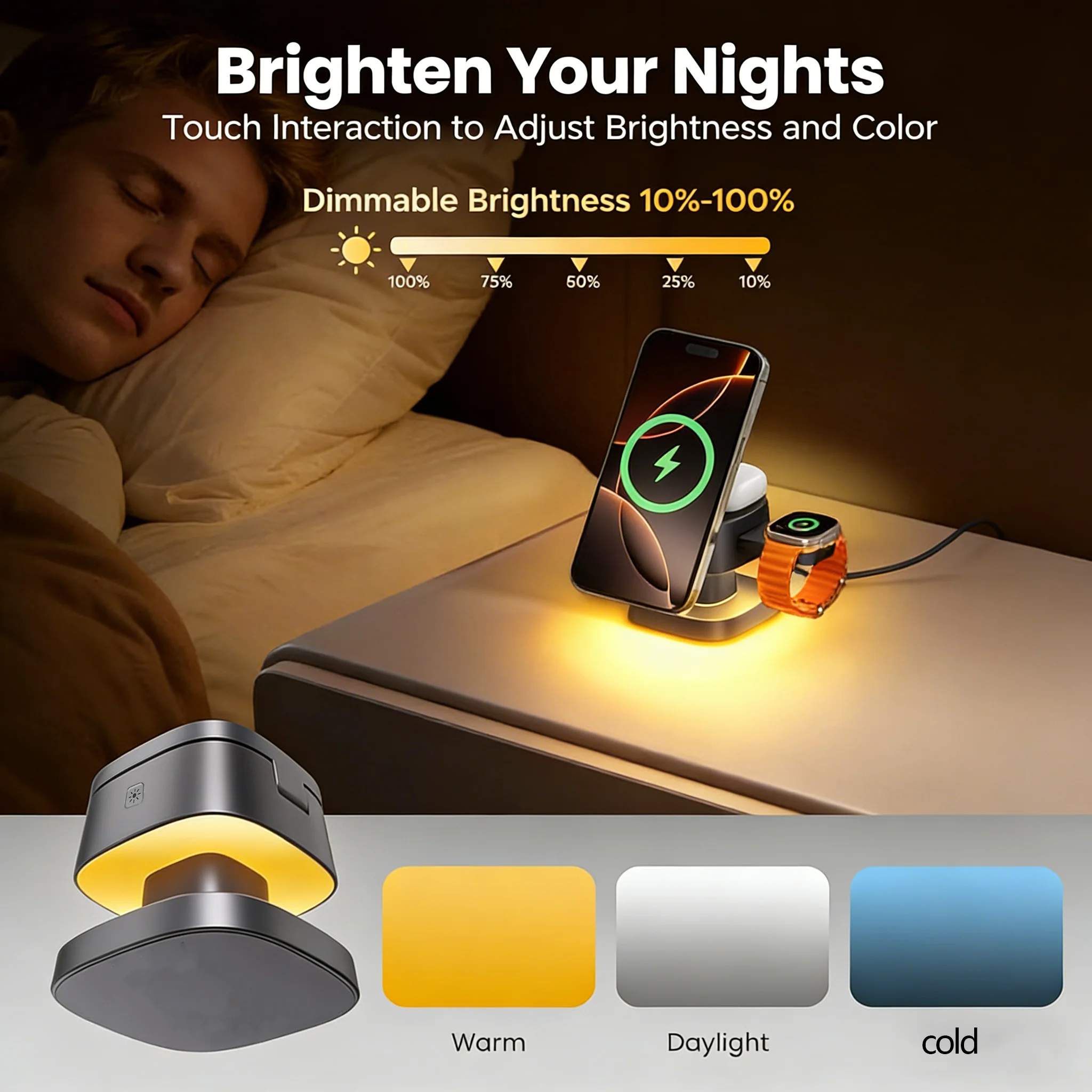 แท่นชาร์จไร้สาย TIMESS Night L - Smartwatch Watches Compatible With Iphone บทวิจารณ์และราคา