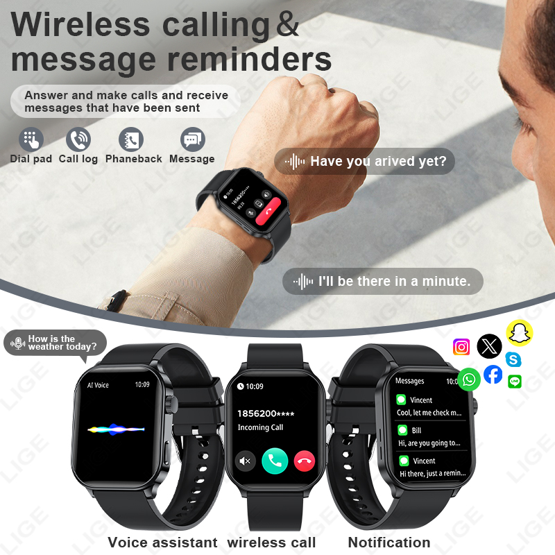 LIGE แบรนด์ดั้งเดิมสมาร์ทวอทช์ - Smartwatch Watches For Women Branded บทวิจารณ์และราคา
